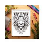 Carti si Birotica - Carti - Carti pentru copii - Carti de colorat - Carte de colorat, 50 de ilustratii, Tigrii Mandala, 106 pagini, A5 - Infinity.ro