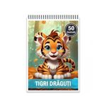 Carti si Birotica - Carti - Carti pentru copii - Carti de colorat - Carte de colorat, 50 de ilustratii, Tigri draguti, 106 pagini, A5 - Infinity.ro