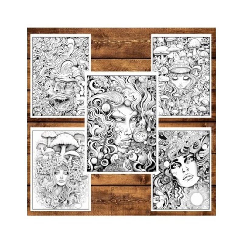 Carti si Birotica - Carti - Carti pentru copii - Carti de colorat - Carte de colorat, 50 de ilustratii, Senzatii Psihedelice - Volumul I, 106 pagini, A5 - Infinity.ro