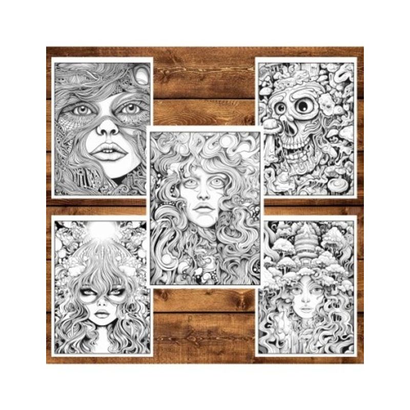 Carti si Birotica - Carti - Carti pentru copii - Carti de colorat - Carte de colorat, 50 de ilustratii, Senzatii Psihedelice - Volumul II, 106 pagini, A5 - Infinity.ro