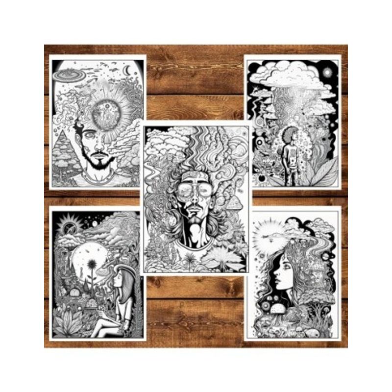 Carti si Birotica - Carti - Carti pentru copii - Carti de colorat - Carte de colorat, 50 de ilustratii, Trippy - Volumul I, 106 pagini, A5 - Infinity.ro