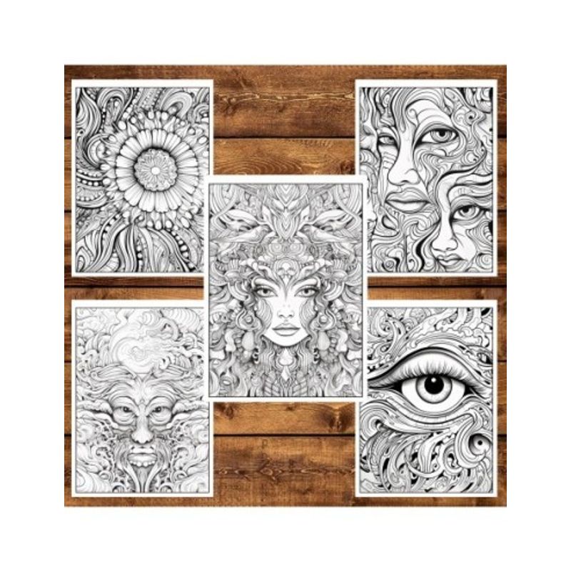 Carti si Birotica - Carti - Carti pentru copii - Carti de colorat - Carte de colorat, 50 de ilustratii, Trippy - Volumul II, 106 pagini, A5 - Infinity.ro