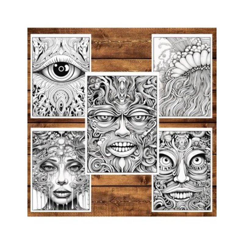 Carti si Birotica - Carti - Carti pentru copii - Carti de colorat - Carte de colorat, 50 de ilustratii, Trippy - Volumul II, 106 pagini, A5 - Infinity.ro