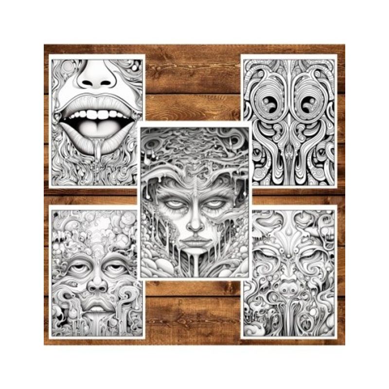 Carti si Birotica - Carti - Carti pentru copii - Carti de colorat - Carte de colorat, 50 de ilustratii, Trippy - Volumul II, 106 pagini, A5 - Infinity.ro