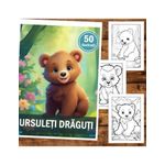 Carti si Birotica - Carti - Carti pentru copii - Carti de colorat - Carte de colorat, 50 de ilustratii, Ursuleti draguti, 106 pagini, A5 - Infinity.ro