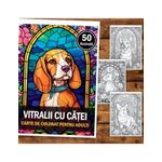 Carti si Birotica - Carti - Carti pentru copii - Carti de colorat - Carte de colorat, 50 de ilustratii, Vitralii cu Catei, 106 pagini, A5 - Infinity.ro