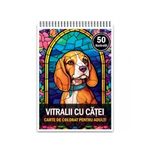 Carti si Birotica - Carti - Carti pentru copii - Carti de colorat - Carte de colorat, 50 de ilustratii, Vitralii cu Catei, 106 pagini, A5 - Infinity.ro