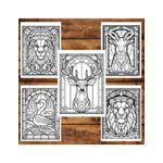Carti si Birotica - Carti - Carti pentru copii - Carti de colorat - Carte de colorat, 50 de ilustratii, Vitralii cu Animale, 106 pagini, A5 - Infinity.ro