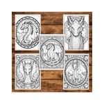Carti si Birotica - Carti - Carti pentru copii - Carti de colorat - Carte de colorat, 50 de ilustratii, Vitralii cu Dragoni - Volumul I, 106 pagini, A5 - Infinity.ro