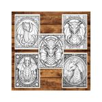 Carti si Birotica - Carti - Carti pentru copii - Carti de colorat - Carte de colorat, 50 de ilustratii, Vitralii cu Dragoni - Volumul II, 106 pagini, A5 - Infinity.ro