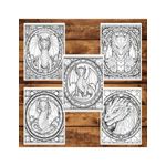 Carti si Birotica - Carti - Carti pentru copii - Carti de colorat - Carte de colorat, 50 de ilustratii, Vitralii cu Dragoni - Volumul I, 106 pagini, A5 - Infinity.ro
