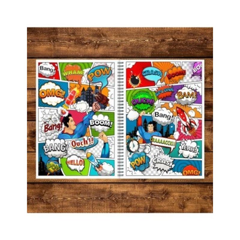 Carti si Birotica - Carti - Carti pentru copii - Carti de colorat - Carte de desenat stil comic book, 50 de pagini diferite, Coloreaza-ti propriul Comic Book, 100 pagini, A5 - Infinity.ro