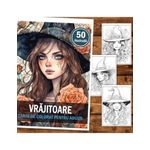 Carti si Birotica - Carti - Carti pentru copii - Carti de colorat - Carte de colorat, 50 de ilustratii, Vrajitoare, 106 pagini, A5 - Infinity.ro