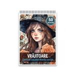 Carti si Birotica - Carti - Carti pentru copii - Carti de colorat - Carte de colorat, 50 de ilustratii, Vrajitoare, 106 pagini, A5 - Infinity.ro