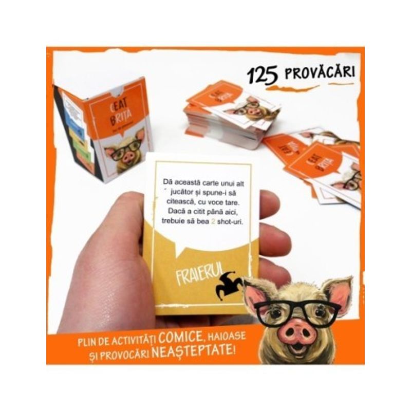 Jucarii, Copii si Bebe - Jucarii si jocuri - Jocuri si puzzle - Jocuri de societate - Ceat Brita, joc de carti pentru petreceri. pentru adulti, contine 125 de carti de joc cu provocari haioase - Infinity.ro