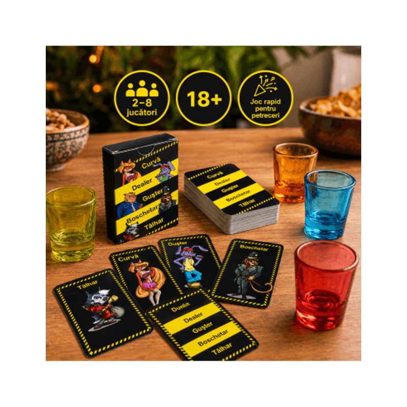 Jucarii, Copii si Bebe - Jucarii si jocuri - Jocuri si puzzle - Jocuri de societate - Curva, Dealer, Guster, Boschetar, Talhar - Joc pentru petreceri - Infinity.ro