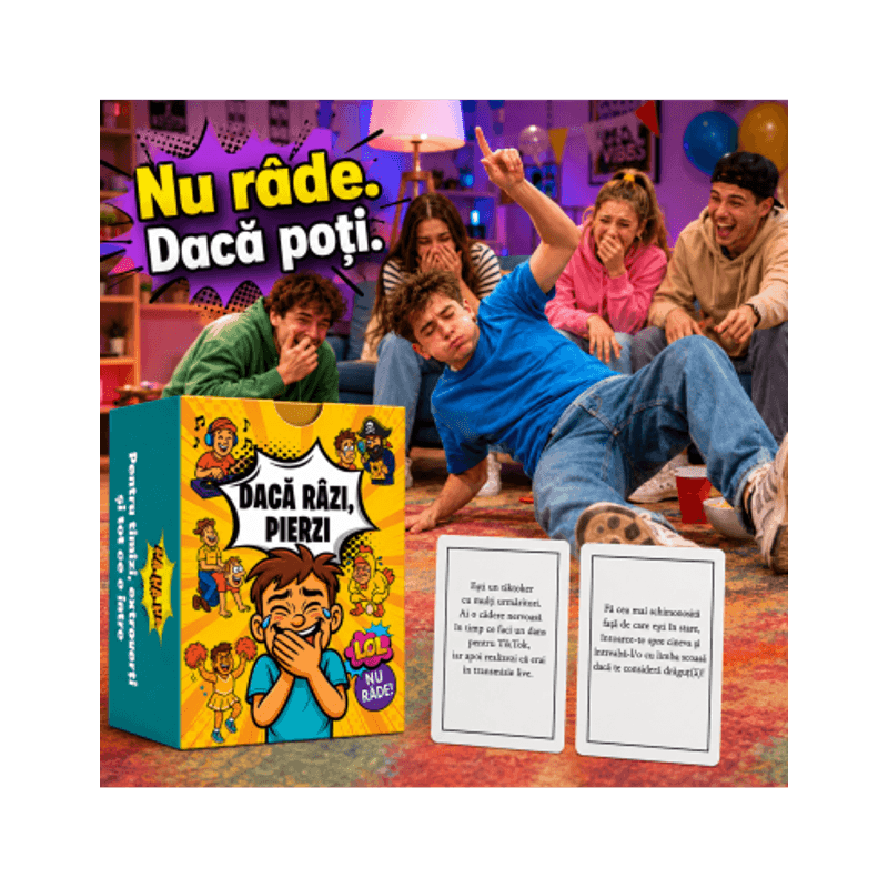 Jucarii, Copii si Bebe - Jucarii si jocuri - Jocuri si puzzle - Jocuri de societate - Daca razi, pierzi! Joc distractiv pentru familie si prieteni - Infinity.ro