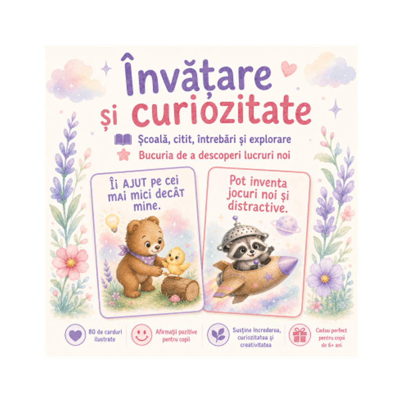 Jucarii, Copii si Bebe - Jucarii si jocuri - Jocuri si puzzle - Jocuri de societate - EU POT! - Carduri cu afirmatii pozitive pentru copii, 80 de cartonase ilustrate, Volumul I, 6-10 ani - Infinity.ro