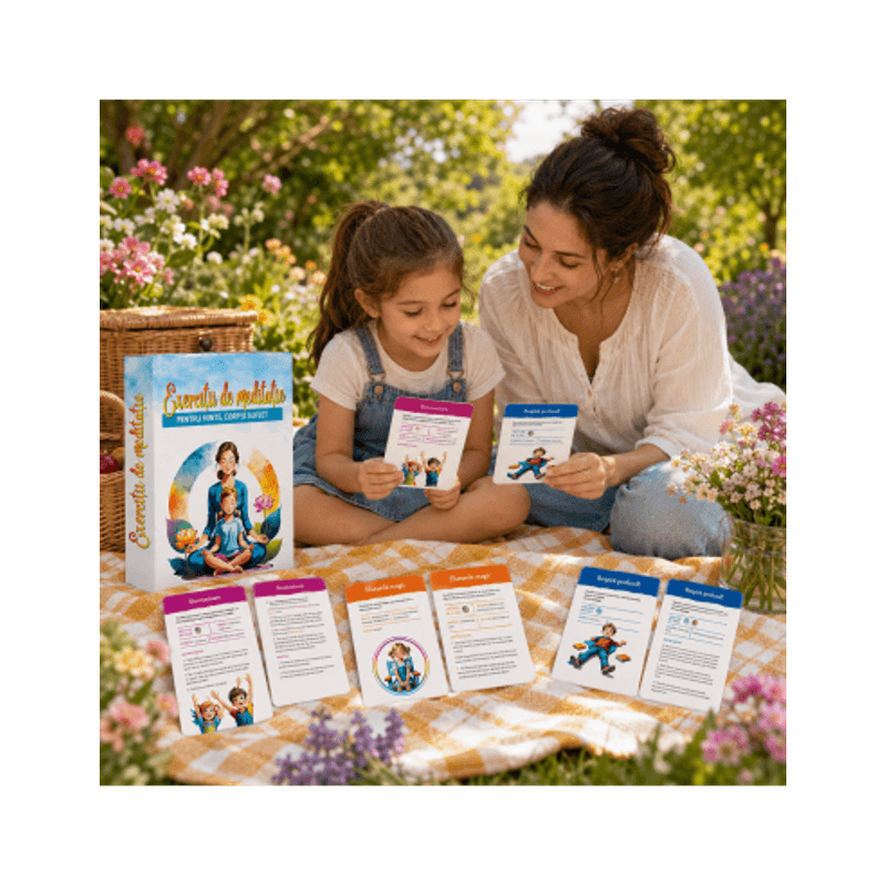 Jucarii, Copii si Bebe - Jucarii si jocuri - Jocuri si puzzle - Jocuri de societate - Exercitii de meditatie pentru copii si adulti, 53 de exercitii cu indicatii detaliate si ilustratii - Infinity.ro