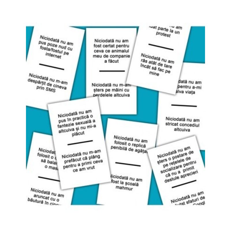Jucarii, Copii si Bebe - Jucarii si jocuri - Jocuri si puzzle - Jocuri de societate - Joc de carti pentru petreceri - Never Have I Ever, 600 intrebari, limba romana, pentru 2-20 jucatori - Infinity.ro