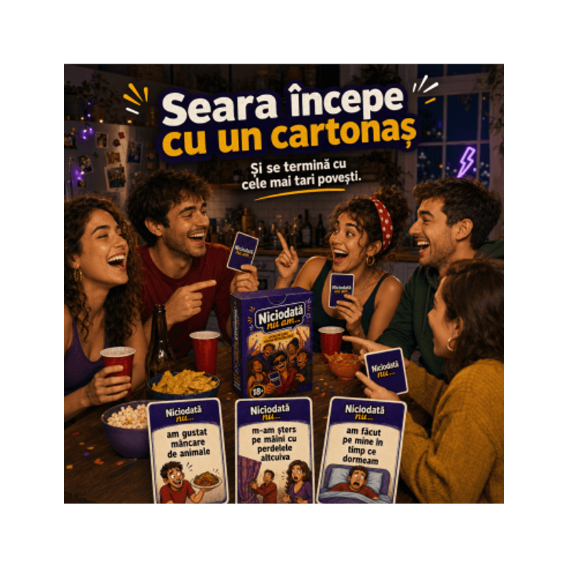 Jucarii, Copii si Bebe - Jucarii si jocuri - Jocuri si puzzle - Jocuri de societate - Joc de carti pentru petreceri - Niciodata nu am..., 300 intrebari, limba romana - Infinity.ro