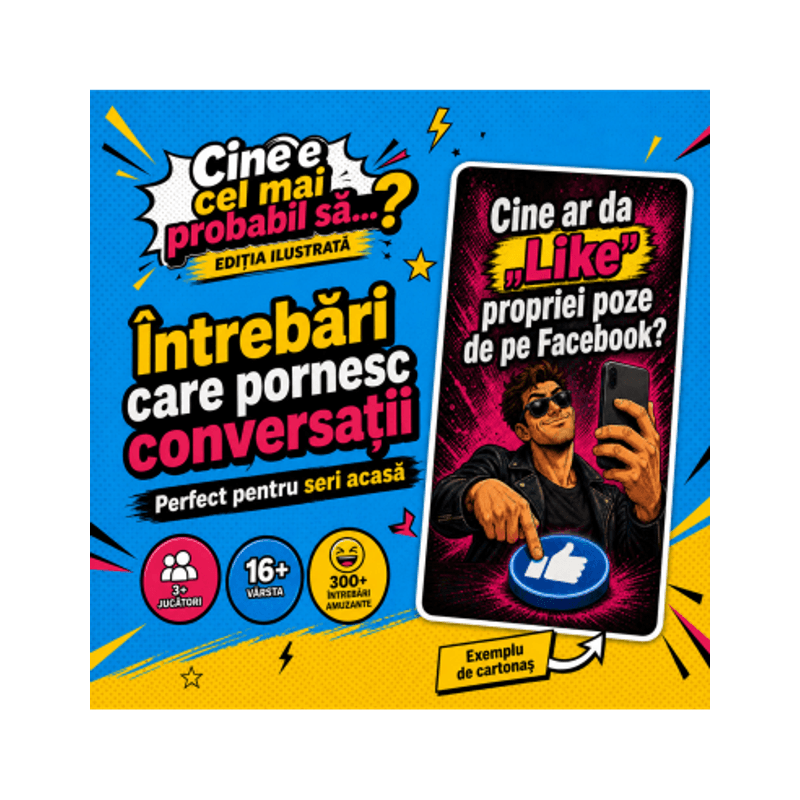 Jucarii, Copii si Bebe - Jucarii si jocuri - Jocuri si puzzle - Jocuri de societate - Joc de carti pentru petreceri - Cine e cel mai probabil sa...? - 300 intrebari - Editia ilustrata - Infinity.ro
