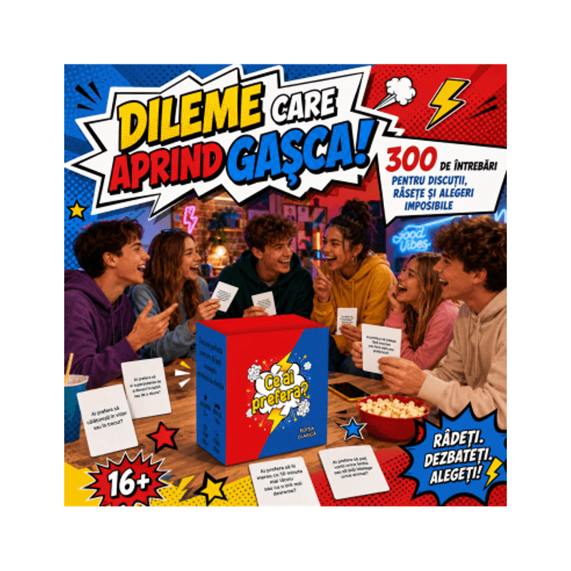 Jucarii, Copii si Bebe - Jucarii si jocuri - Jocuri si puzzle - Jocuri de societate - Joc de carti pentru petreceri - Ce ai prefera? Editia clasica, limba romana, 300 intrebari, pentru 2-20 jucatori - Infinity.ro