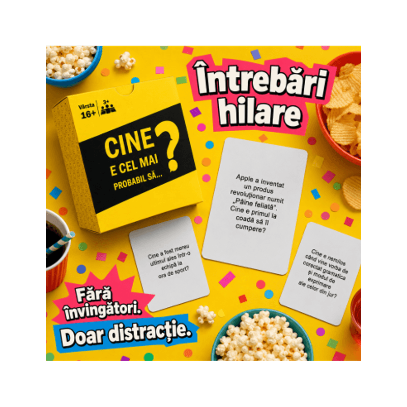 Jucarii, Copii si Bebe - Jucarii si jocuri - Jocuri si puzzle - Jocuri de societate - Joc de carti pentru petreceri - Cine e cel mai probail sa...?, 300 intrebari, limba romana, pentru 2-20 jucatori - Infinity.ro