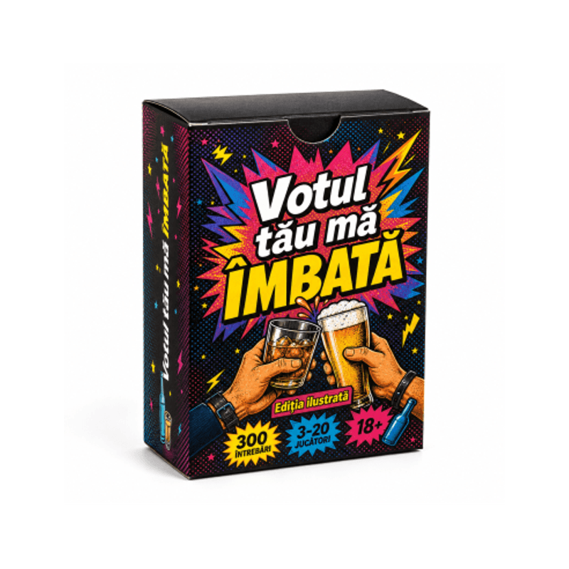 Jucarii, Copii si Bebe - Jucarii si jocuri - Jocuri si puzzle - Jocuri de societate - Joc de carti pentru petreceri - Votul tau ma imbata - Editia ilustrata, limba romana, 300 intrebari, pentru 3-20 juca... - Infinity.ro
