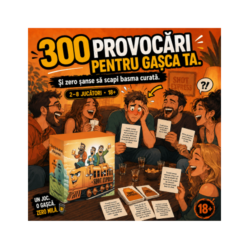 Jucarii, Copii si Bebe - Jucarii si jocuri - Jocuri si puzzle - Jocuri de societate - Joc de carti pentru petreceri - Shot Express, 300 provocari, limba romana, pentru 2-8 jucatori - Infinity.ro