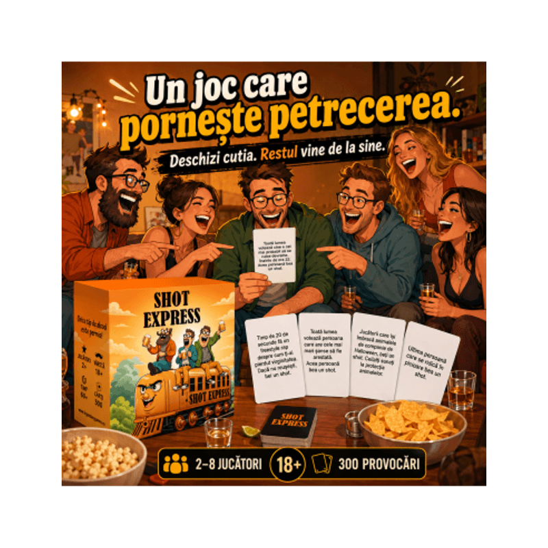Jucarii, Copii si Bebe - Jucarii si jocuri - Jocuri si puzzle - Jocuri de societate - Joc de carti pentru petreceri - Shot Express, 300 provocari, limba romana, pentru 2-8 jucatori - Infinity.ro
