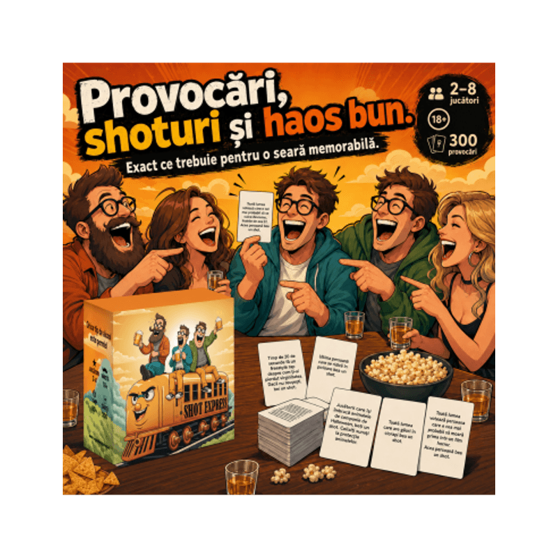 Jucarii, Copii si Bebe - Jucarii si jocuri - Jocuri si puzzle - Jocuri de societate - Joc de carti pentru petreceri - Shot Express, 300 provocari, limba romana, pentru 2-8 jucatori - Infinity.ro
