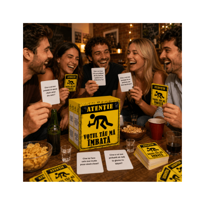 Jucarii, Copii si Bebe - Jucarii si jocuri - Jocuri si puzzle - Jocuri de societate - Joc de carti pentru petreceri - Votul tau ma imbata, limba romana, 300 intrebari, pentru 3-20 jucatori - Infinity.ro
