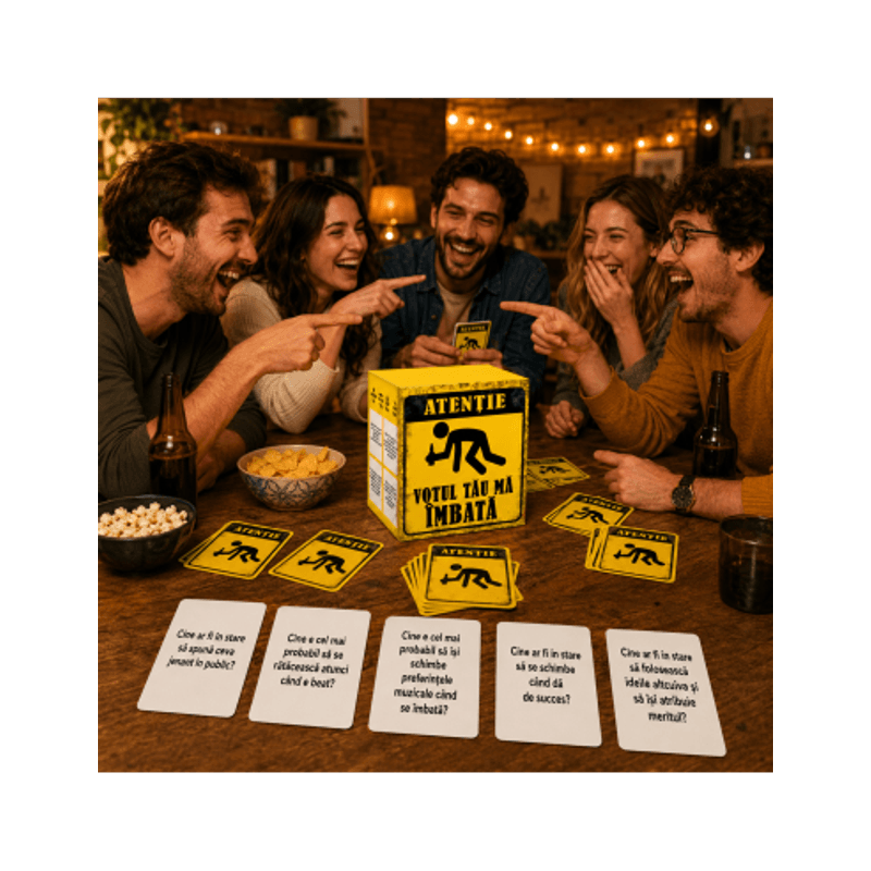 Jucarii, Copii si Bebe - Jucarii si jocuri - Jocuri si puzzle - Jocuri de societate - Joc de carti pentru petreceri - Votul tau ma imbata, limba romana, 300 intrebari, pentru 3-20 jucatori - Infinity.ro