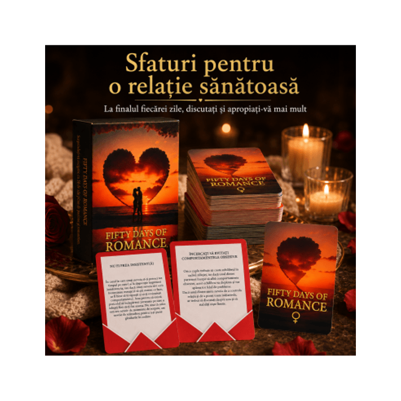 Jucarii, Copii si Bebe - Jucarii si jocuri - Jocuri si puzzle - Jocuri de societate - Joc de cuplu, 50 days of Romance, limba romana - Infinity.ro