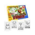 Jucarii, Copii si Bebe - Jucarii si jocuri - Jocuri si puzzle - Jocuri de societate - Joc pentru copii 2 in 1 de memorie si desen, Coloreaza-ma si gaseste-ma - Editia Animalute dragute - Infinity.ro
