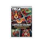 Carti si Birotica - Carti - Carti pentru copii - Carti de colorat - Mega cartea de colorat antistres , 100 de ilustratii cu Animale Mandala, 206 pagini, A5 - Infinity.ro