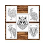 Carti si Birotica - Carti - Carti pentru copii - Carti de colorat - Mega cartea de colorat antistres , 100 de ilustratii cu Animale Mandala, 206 pagini, A5 - Infinity.ro
