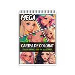 Carti si Birotica - Carti - Carti pentru copii - Carti de colorat - Mega cartea de colorat pentru relaxare si antistres, un mix de 100 de ilustratii, Editia Anime, 206 pagini, A5 - Infinity.ro