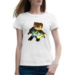 Fashion, accesorii si bijuterii - Femei - Imbracaminte femei - Tricouri si topuri femei - Tricou femei Diamond Gold Sword Minecraft, alb, marime 2XL - Infinity.ro