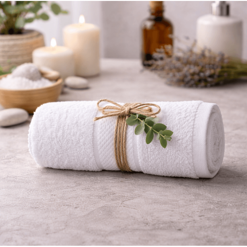 Casa si Gradina - Textile si covoare - Textile baie - Prosoape - Set 6 prosoape baie pentru maini Kotonia Home Hotel - Rise Satin - 30x50 cm, 100% Bumbac, 400 g/mp, alb - Infinity.ro