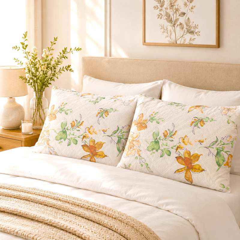 Casa si Gradina - Textile si covoare - Perne si pilote - Perne - Set 2 perne matlasate Kotonia Home - 50x70 cm, 630 gr/buc, decor floral 02 - Infinity.ro