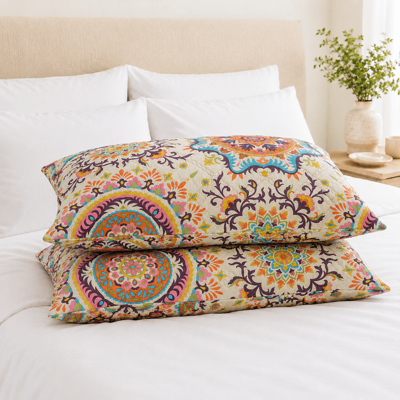 Casa si Gradina - Textile si covoare - Perne si pilote - Perne - Set 2 perne matlasate Kotonia Home - 50x70 cm, 630 gr/buc, decor floral 011 - Infinity.ro