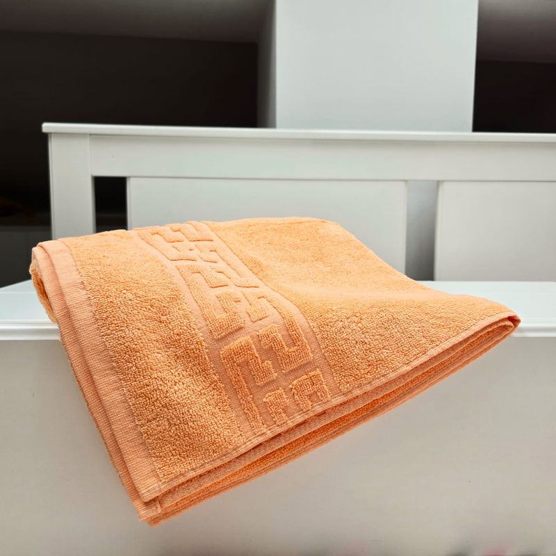 Casa si Gradina - Textile si covoare - Textile baie - Prosoape - Set 3 prosoape baie Greek Border Jacquard Plush Luxury - 100% Bumbac, 500g/mp, somon - Infinity.ro