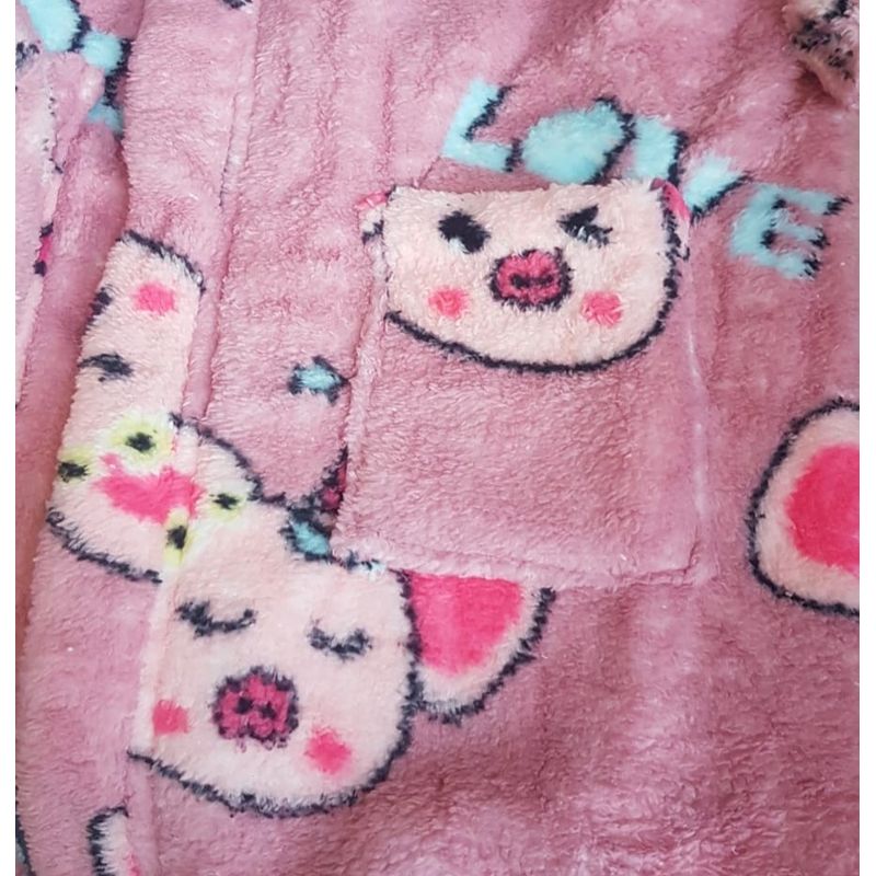 Jucarii, Copii si Bebe - Igiena si ingrijire - Baia bebelusului - Prosoape si halate de baie copii - Halat baie cu gluga Kotonia Home pentru copii, cocolino, varsta 14-16 ani, roz, 100% microfibra - Infinity.ro