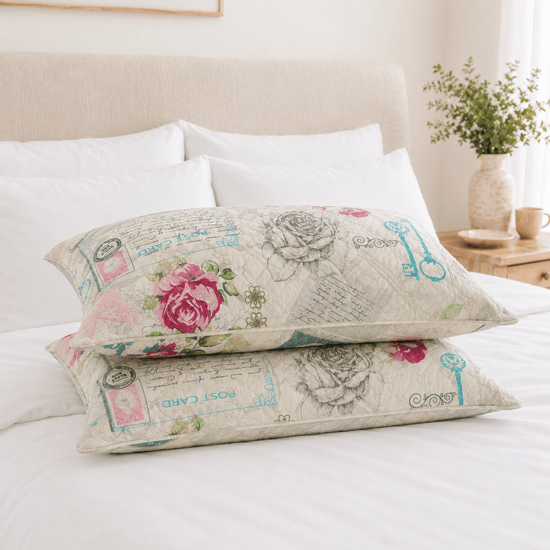 Casa si Gradina - Textile si covoare - Perne si pilote - Perne - Set 2 perne matlasate Kotonia Home - 50x70 cm, 630 gr/buc, decor floral 013 - Infinity.ro