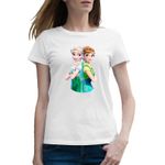 Fashion, accesorii si bijuterii - Femei - Imbracaminte femei - Tricouri si topuri femei - Tricou femei Disney Elsa Frozen Ana Artwork, alb, marime 2XL - Infinity.ro