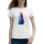 Fashion, accesorii si bijuterii - Femei - Imbracaminte femei - Tricouri si topuri femei - Tricou femei Disney Elsa Costum Frozen Ana, alb, marime 2XL - Infinity.ro