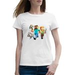 Fashion, accesorii si bijuterii - Femei - Imbracaminte femei - Tricouri si topuri femei - Tricou femei Dog Steve Alex Minecraft, alb, marime 2XL - Infinity.ro