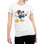 Fashion, accesorii si bijuterii - Femei - Imbracaminte femei - Tricouri si topuri femei - Tricou Femei Donald Duck DeadPool Marvel Universal Studios, alb,  marime 2XL - Infinity.ro